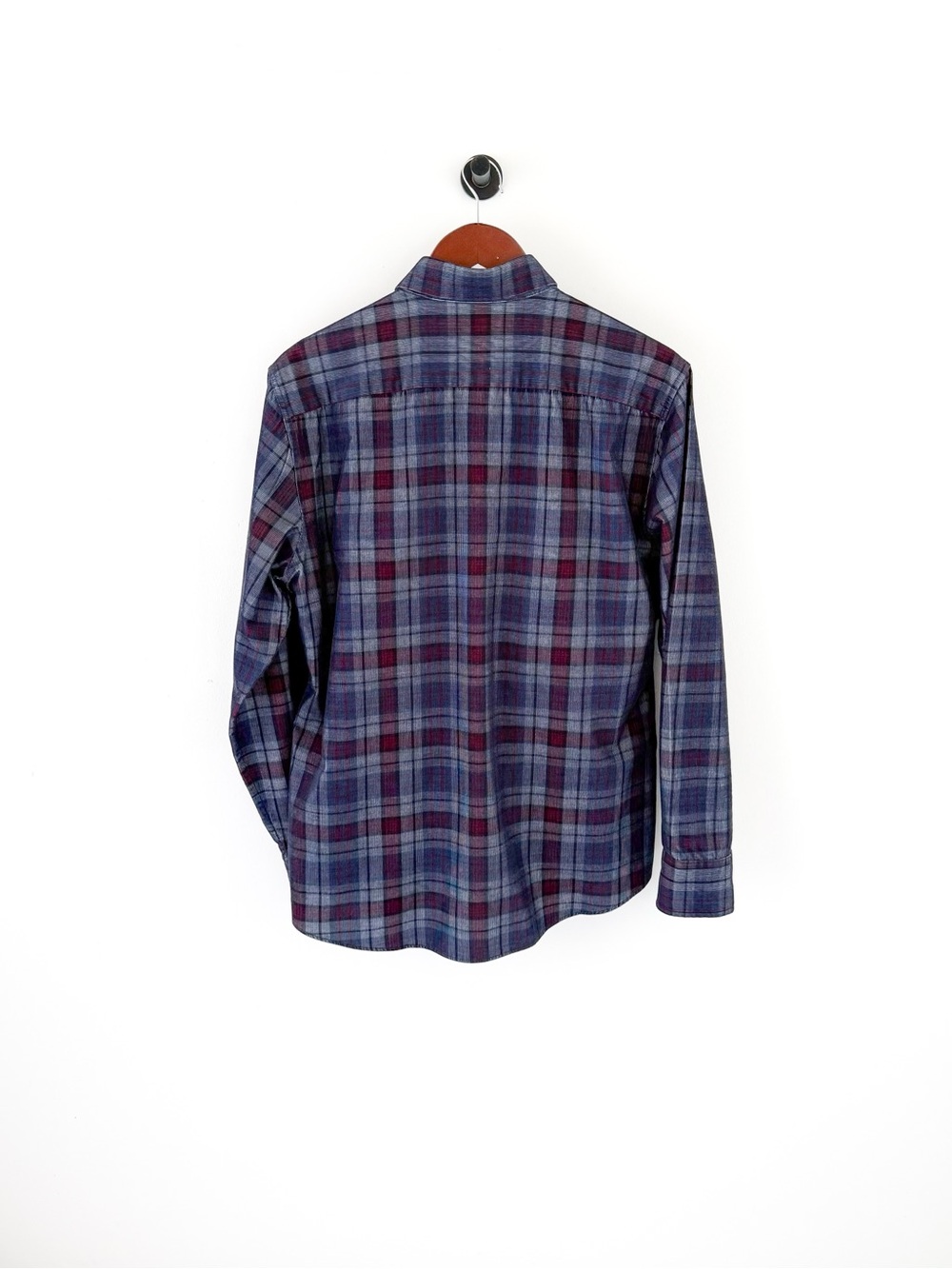 NEW Zachary Prell Corduroy Men's Plaid Button-Up Shirt Blue & Maroon M Cotton - Picture 10 of 12